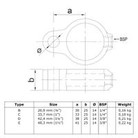 Buiskoppeling Scharnieroog-E / 48,3 mm
